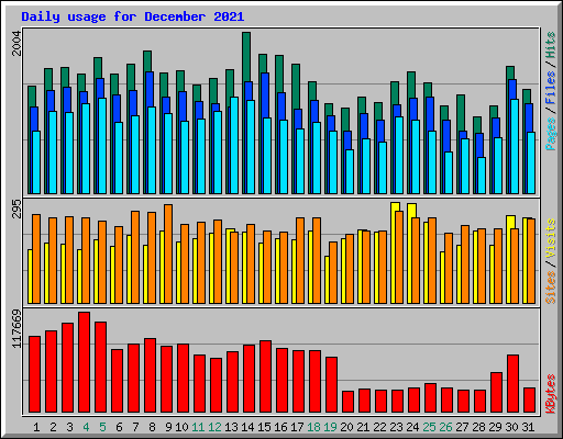 Daily usage for December 2021