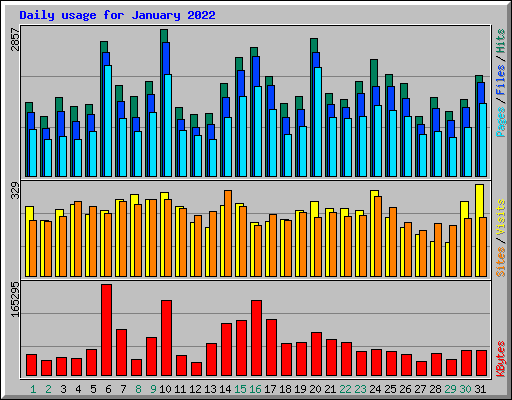 Daily usage for January 2022