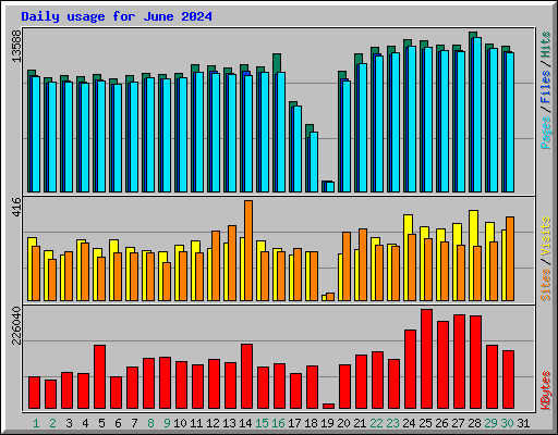 Daily usage for June 2024