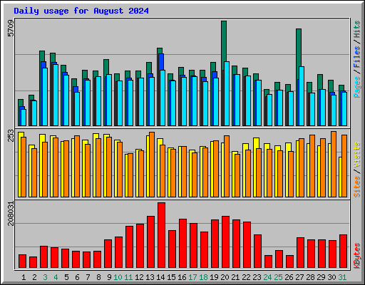 Daily usage for August 2024