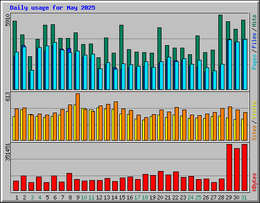 Daily usage for May 2025