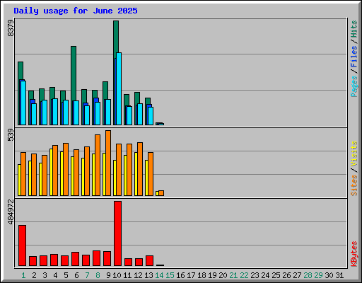 Daily usage for June 2025