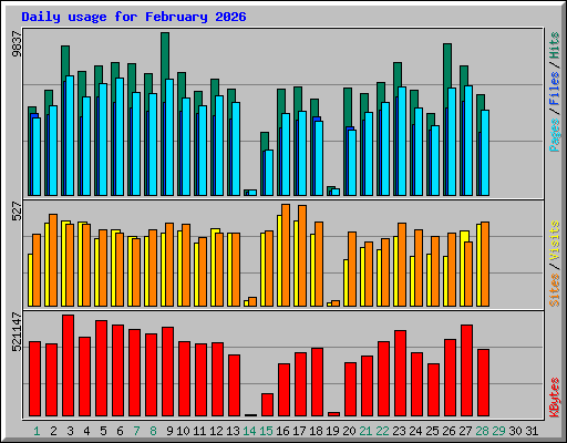 Daily usage for February 2026