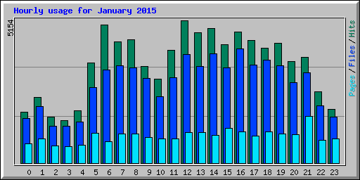 Hourly usage for January 2015