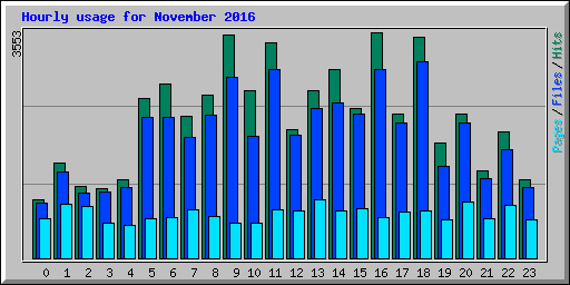 Hourly usage for November 2016