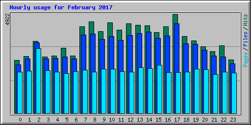 Hourly usage for February 2017