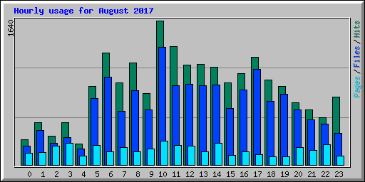 Hourly usage for August 2017