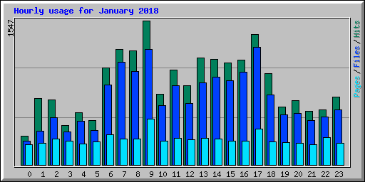 Hourly usage for January 2018