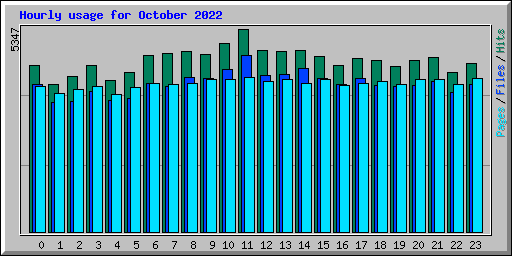 Hourly usage for October 2022